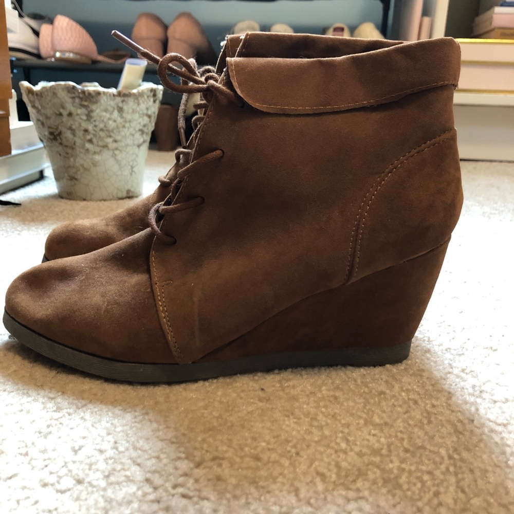 Madden Girl Brown Booties (Wedges)